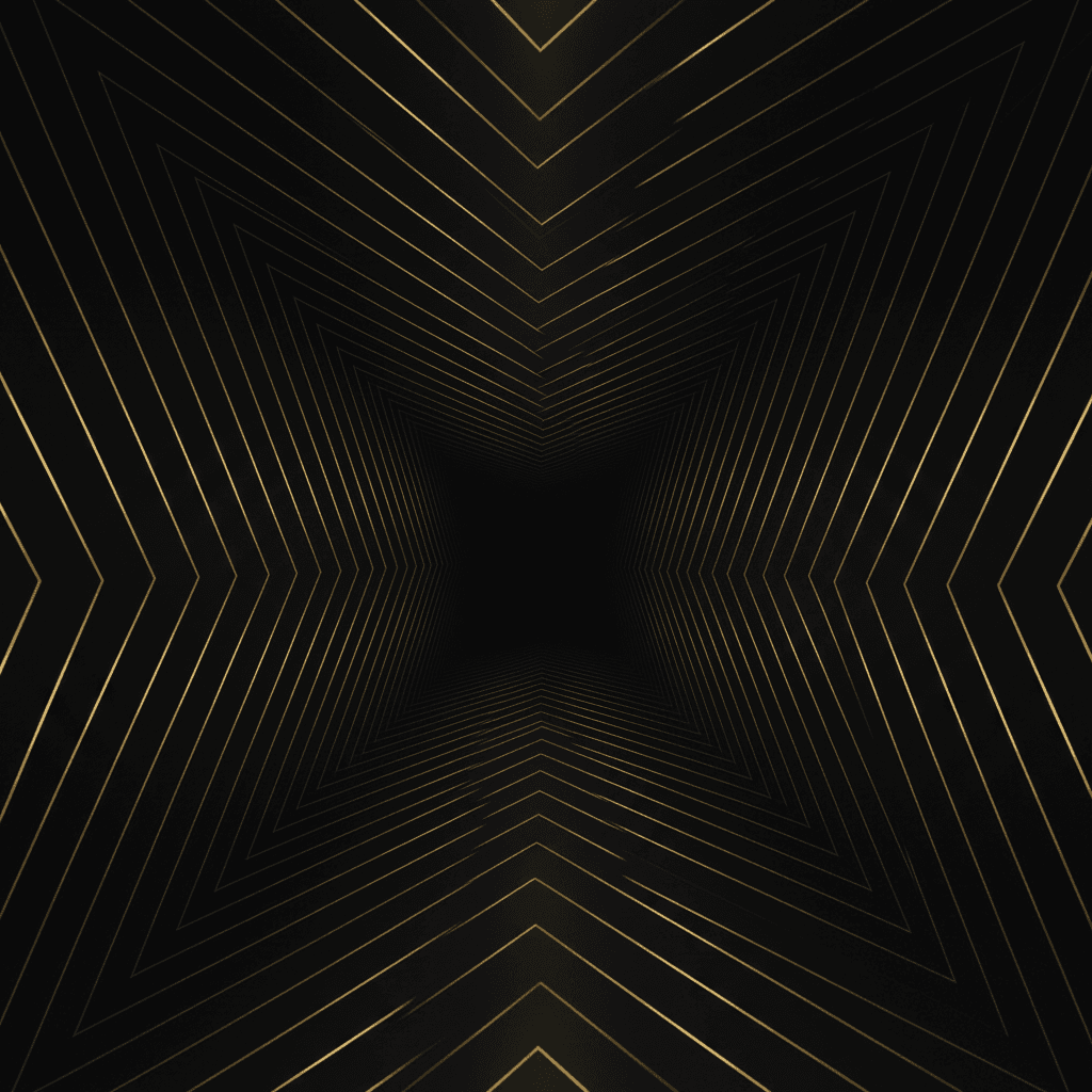 Gold geometric lines representing AI-powered ad optimization